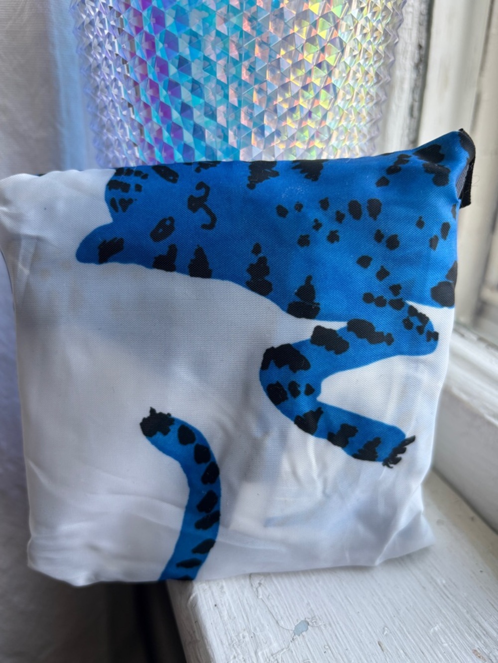 😸IKEA NWT SKYNKE Crazy Blue Cat reusable tote swirling blue felines Warhol-style